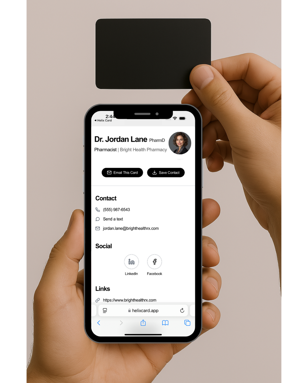 Tap-to-Share NFC Cards - Powered by Helix (2 Pack)